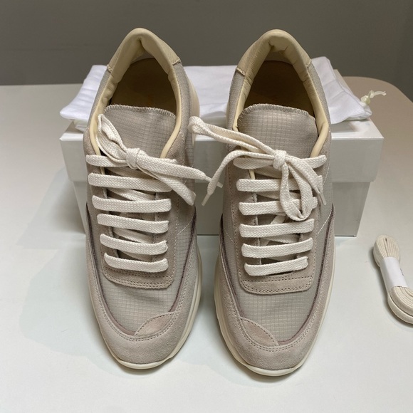 Woman by Common Projects Track 80 Sneaker in Tan Suede/Ripstop sz 38 New in Box - Picture 6 of 9